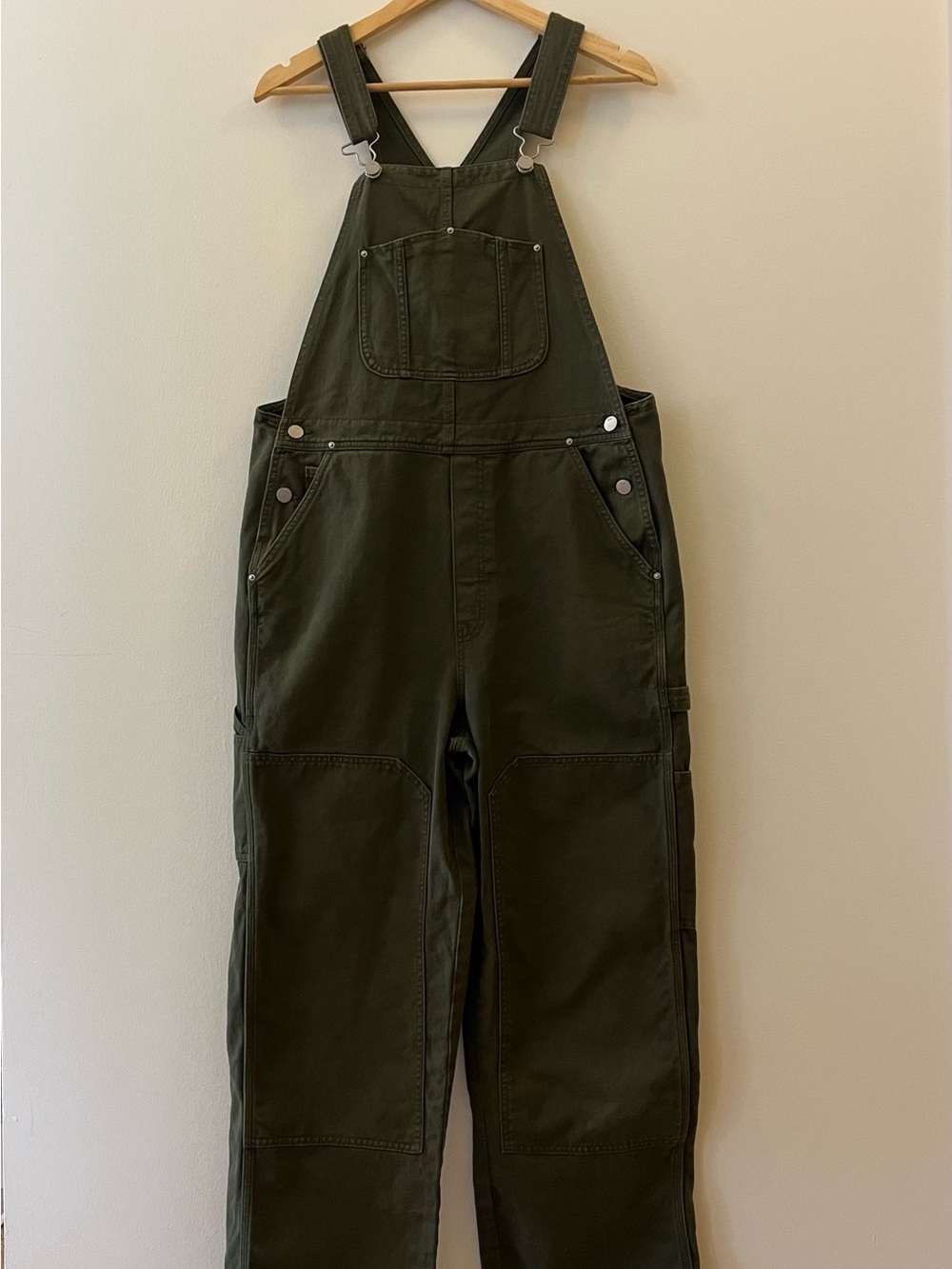 Aritzia TNA Dark Olive Utility Overalls - Medium